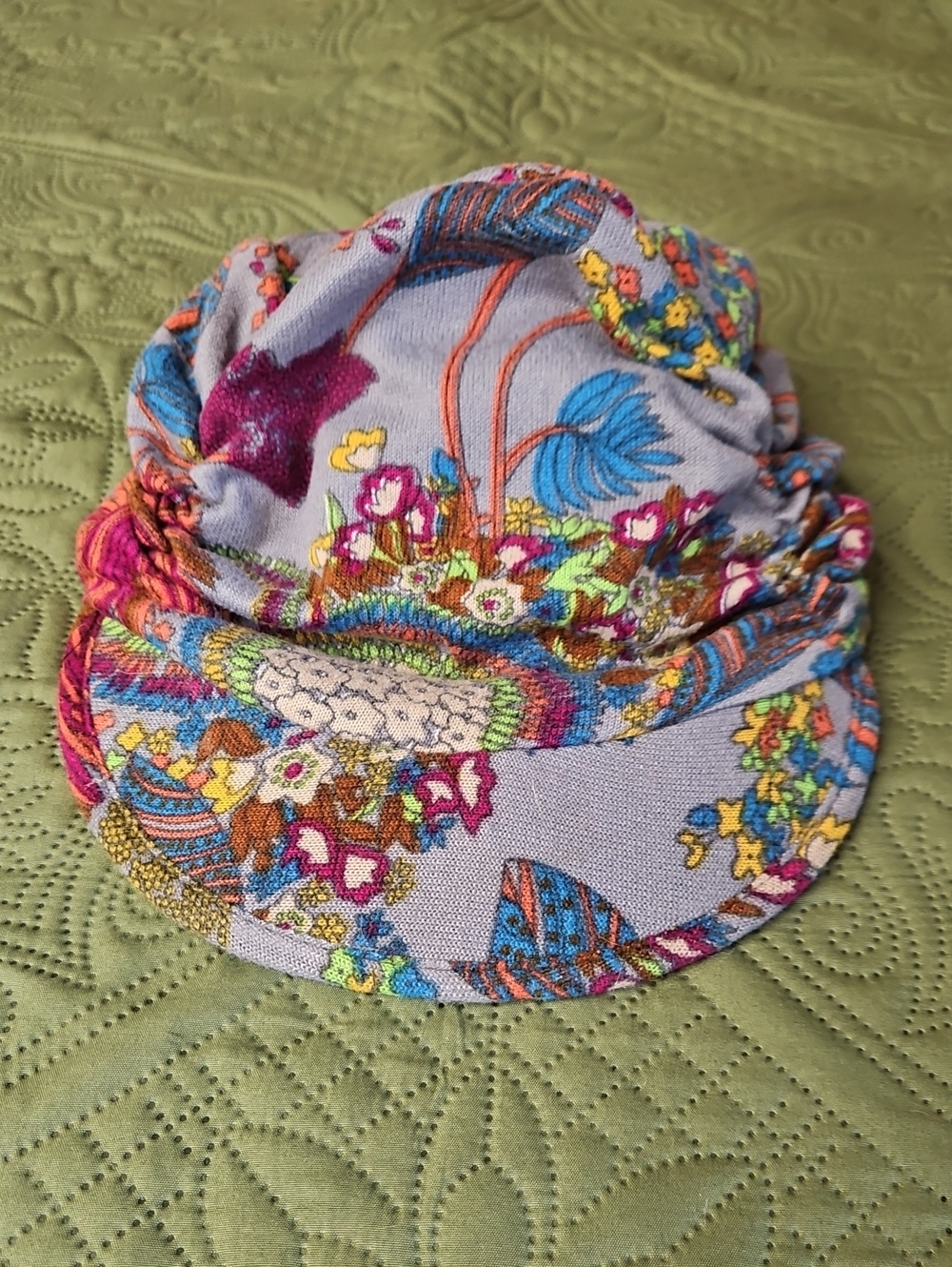 Floral Multicolor Turban-Style Visor Hat